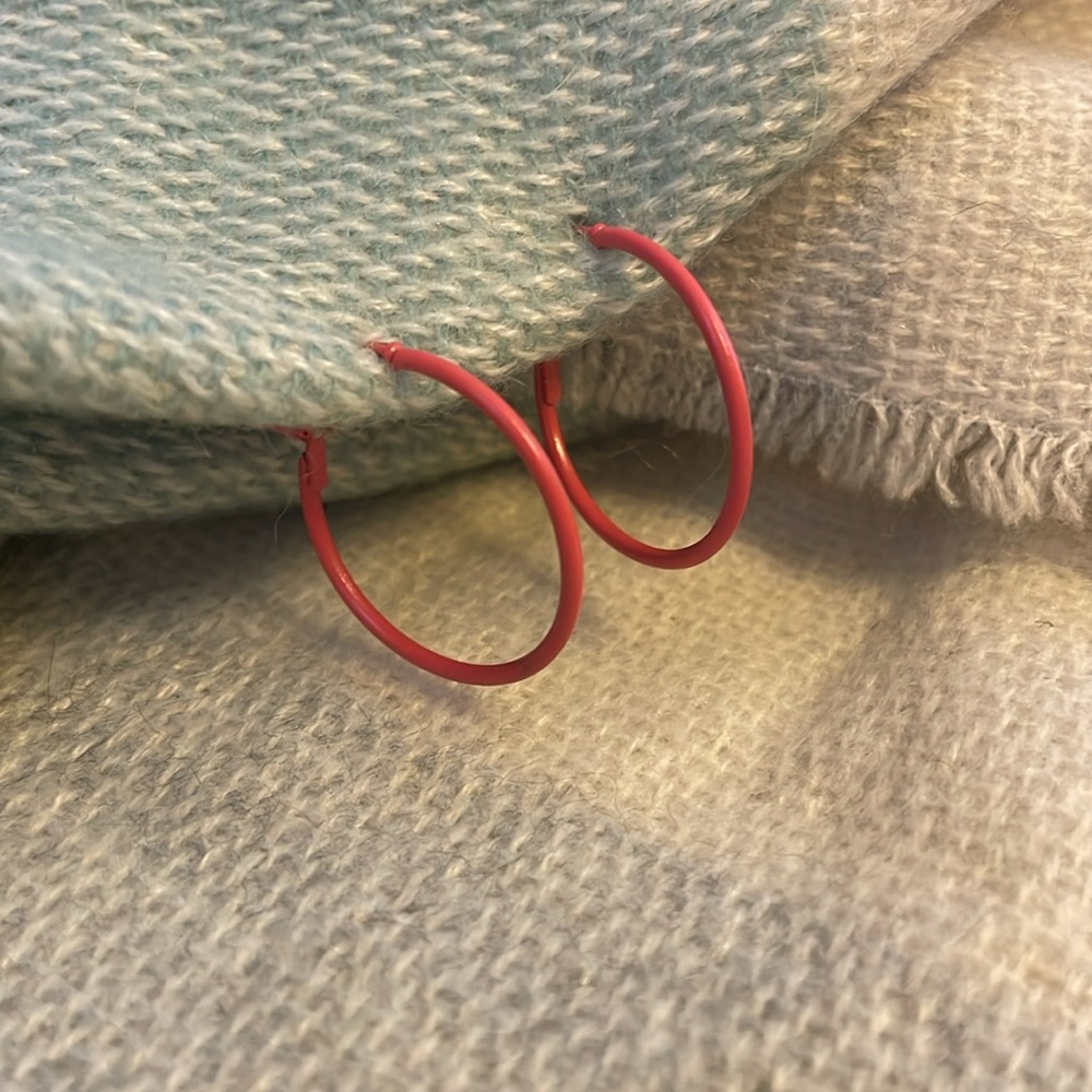 Orange Hoop Earrings NWOT